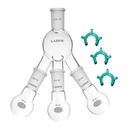 Laboy Glass 24/40 Distillation Receiver With 3Pcs 50ml Rbf And 3Pcs Clips