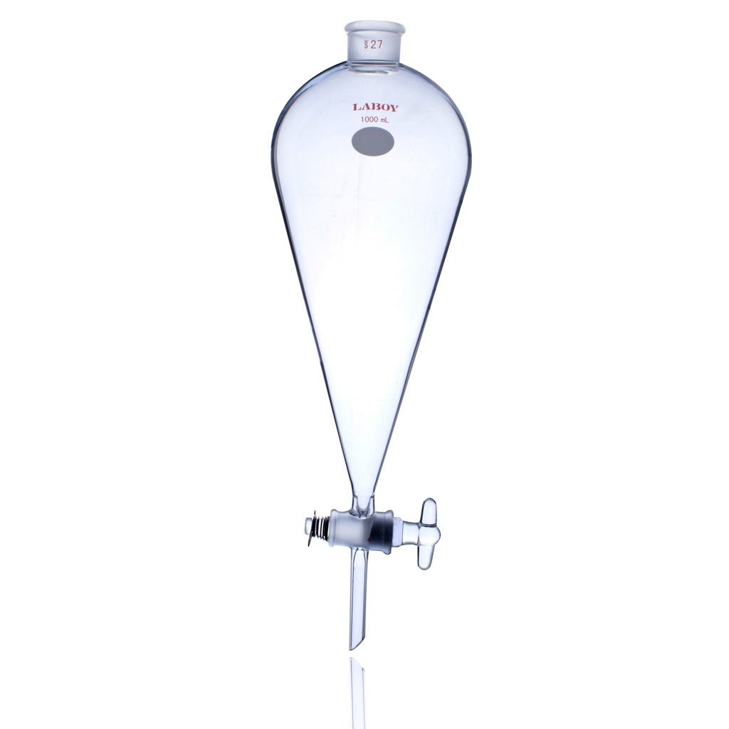 Laboy Glass Separatory  Funnel With One Joint At Top And Glass Stopcock