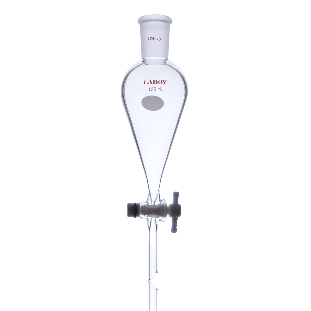 Laboy Glass Separatory  Funnel With One Joint At Top And PTFE Stopcock