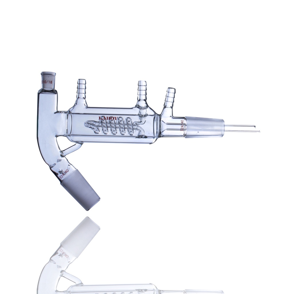 Laboy Glass Short Path Distillation Head with Vigreux and Internal Coil-Liebig Condenser