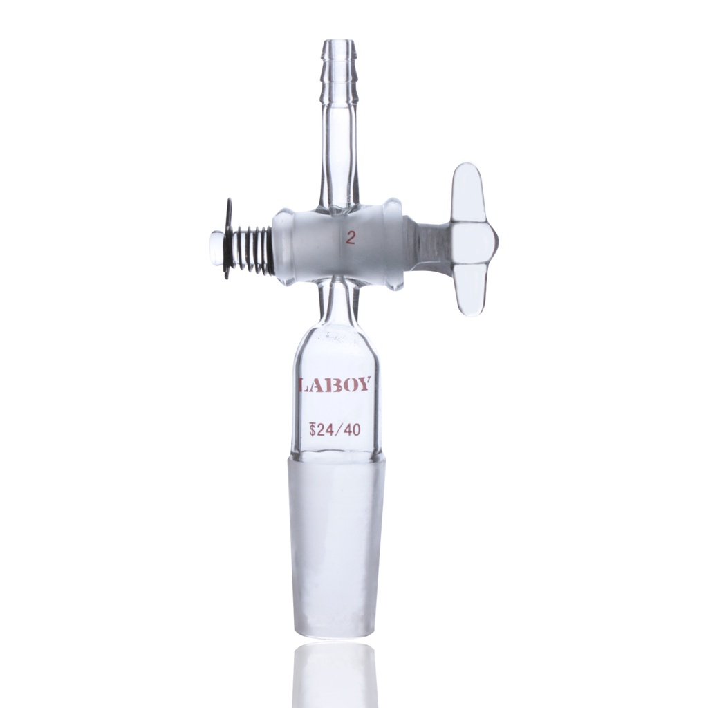 Laboy Glass Vacuum Flow-Control Adapter With Innner Joint And Glass Stopcock Straight