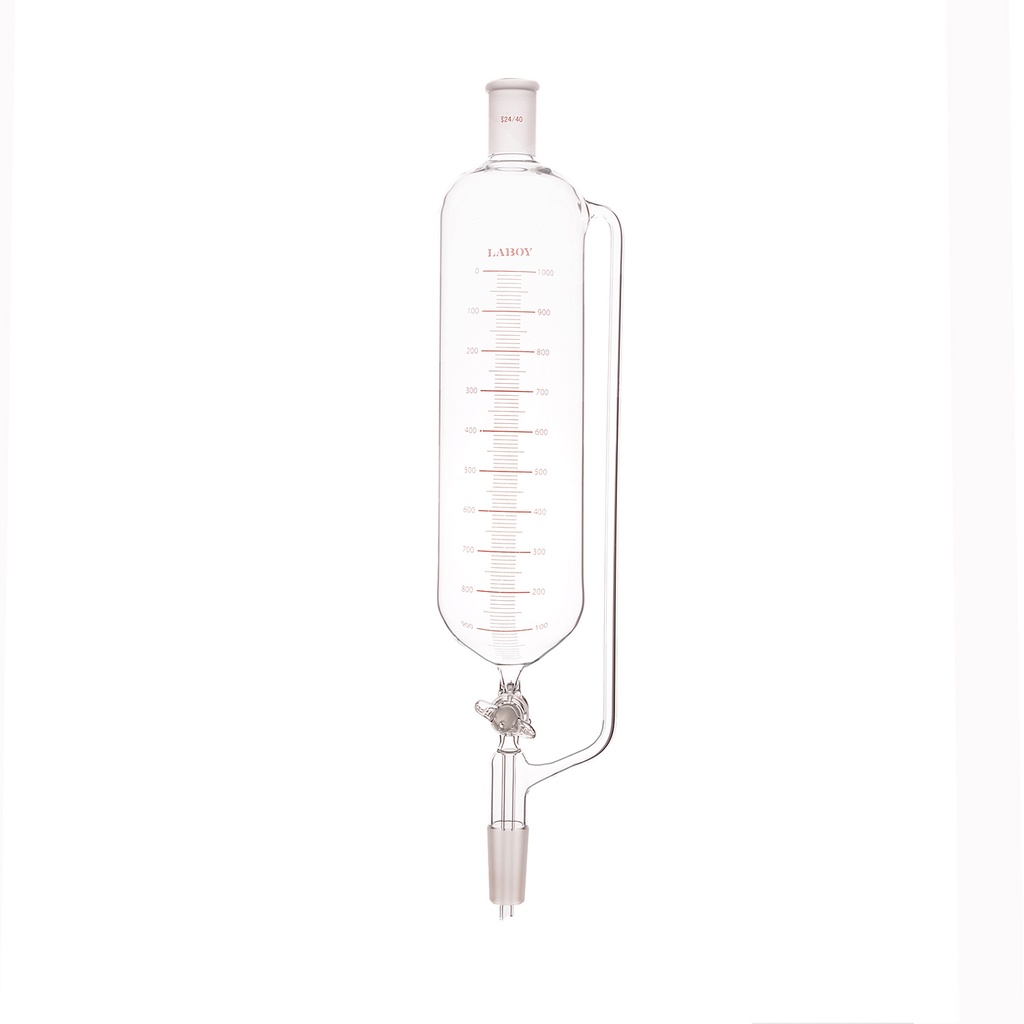 Laboy Pressure Equalizing Funnel with Graduated Cylinder and Glass Stopcock