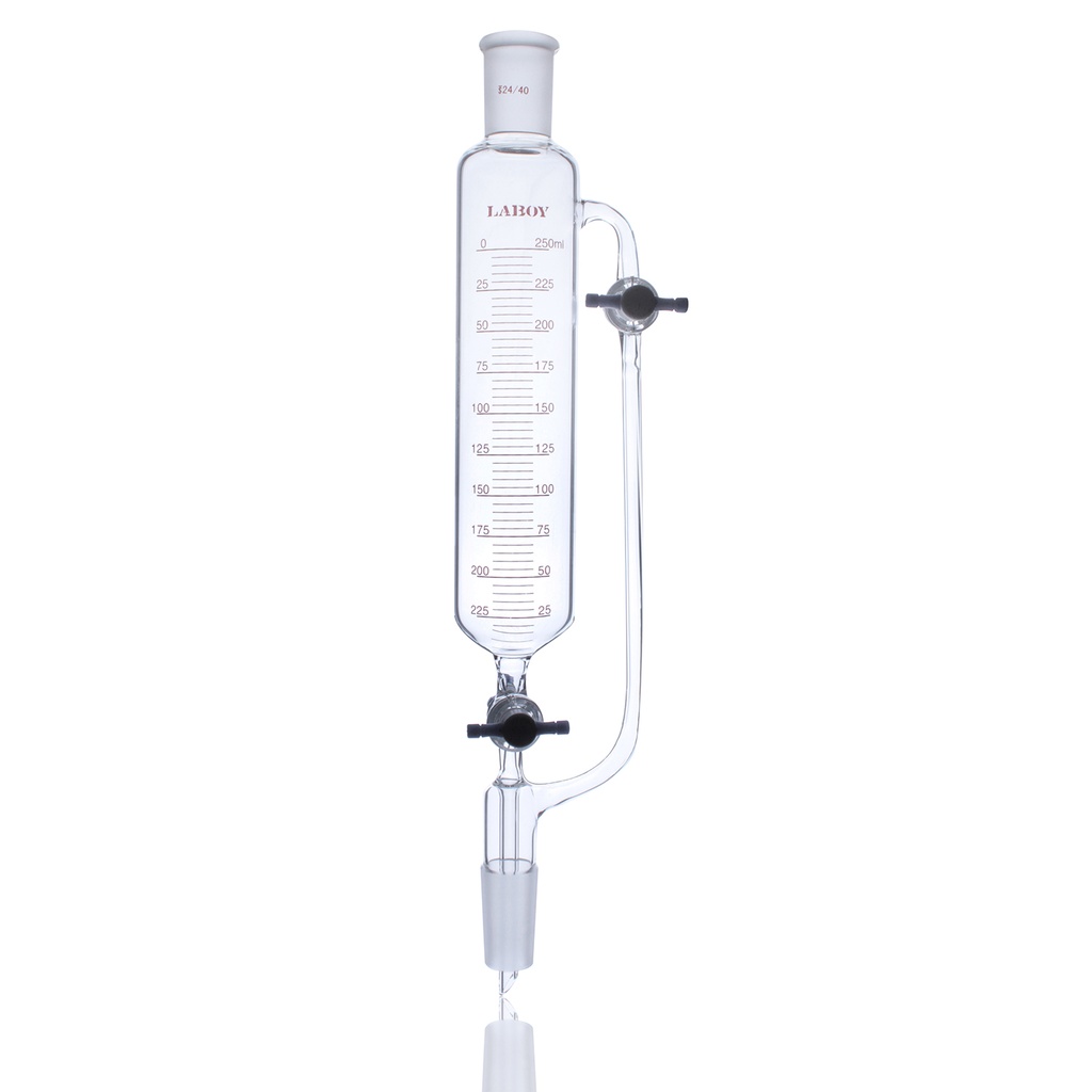 Laboy Pressure Equalizing Funnel with Dual PTFE Stopcocks and Graduated Cylinder