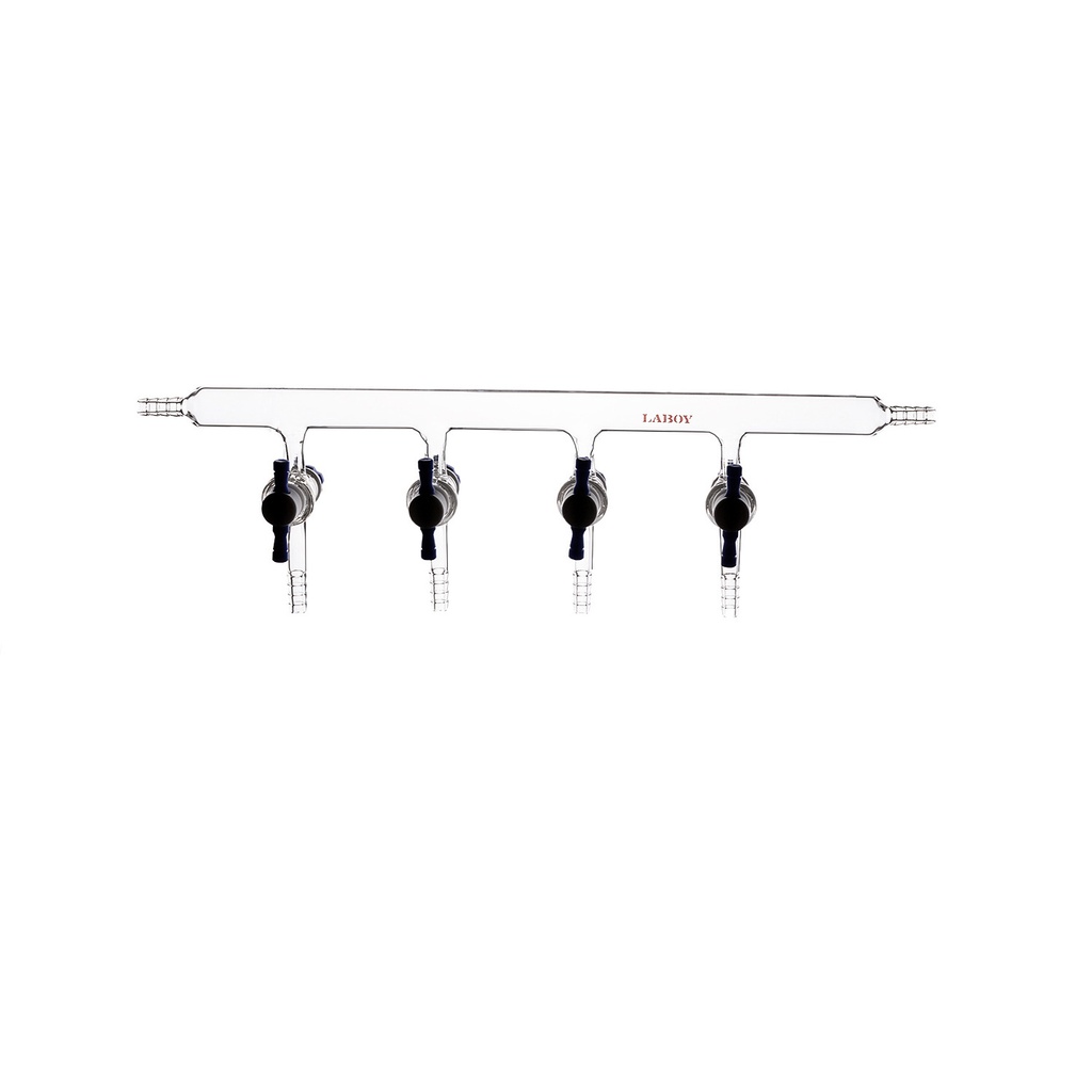 Laboy Glass Singe Bank Vacuum Maniflod With PTFE Stopcock For Schlenk Line  