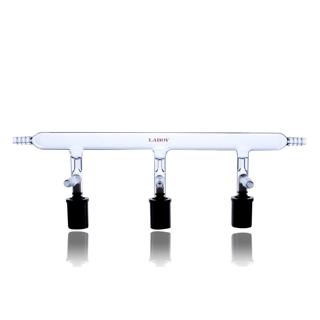 Laboy Glass Singe Bank Vacuum Maniflod With High Vacuum Valves For Schlenk Line  