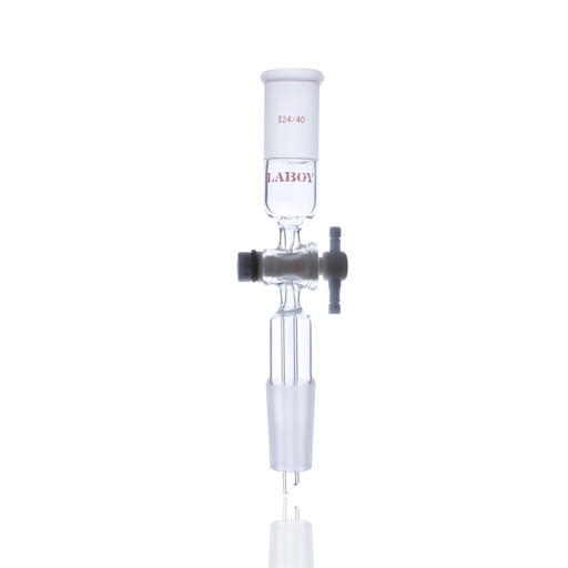 Laboy Glass Vacuum Flow-Control Adapter With PTFE Stopcock And Two Joints