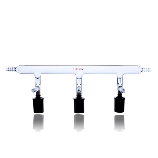 Laboy Glass Singe Bank Vacuum Maniflod With High Vacuum Valves For Schlenk Line  