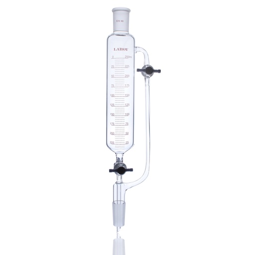 Laboy Pressure Equalizing Funnel with Dual PTFE Stopcocks and Graduated Cylinder