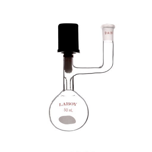 Laboy Glass Reaction Flask With High Vacuum Valve  And Outer Joint