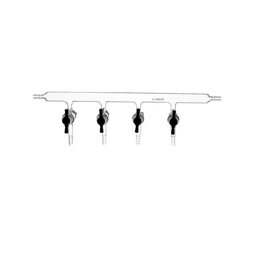 Laboy Glass Singe Bank Vacuum Maniflod With PTFE Stopcock For Schlenk Line  